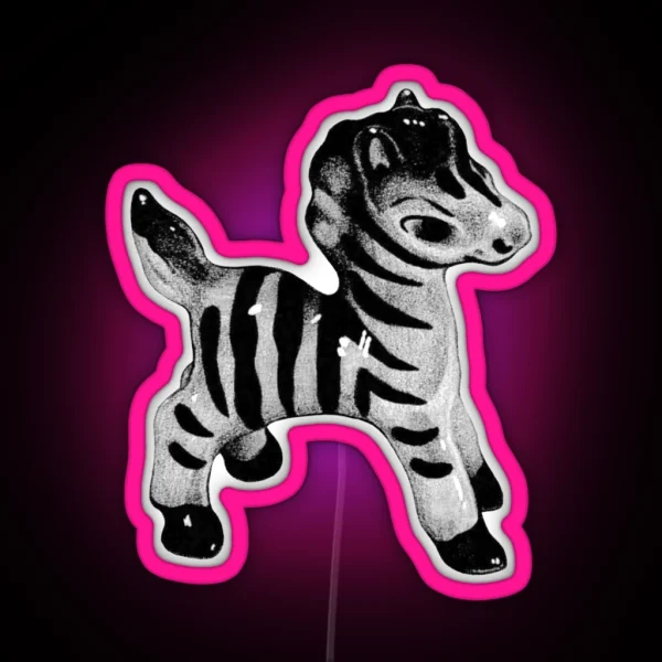 Porcelain Zebra Sketch RGB Neon Sign