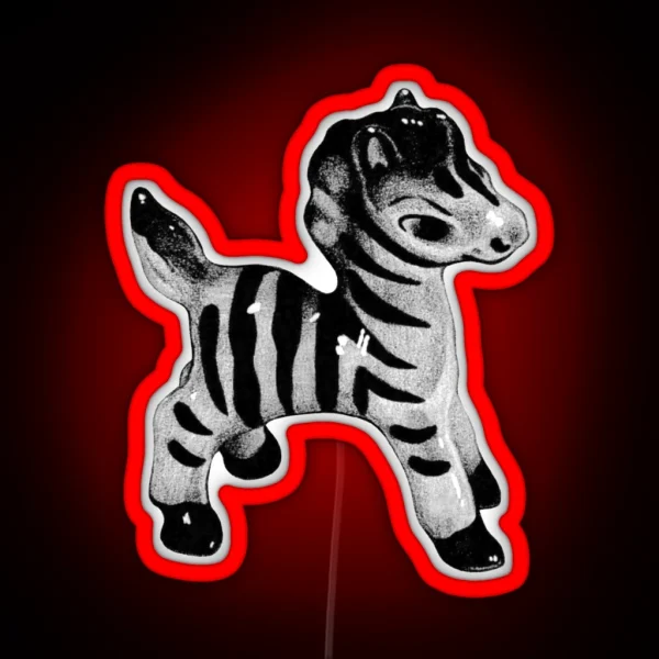 Porcelain Zebra Sketch RGB Neon Sign