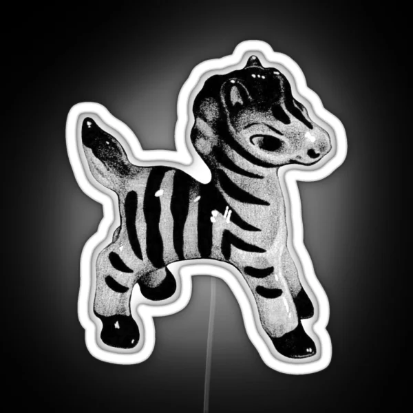 Porcelain Zebra Sketch RGB Neon Sign