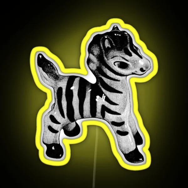 Porcelain Zebra Sketch RGB Neon Sign