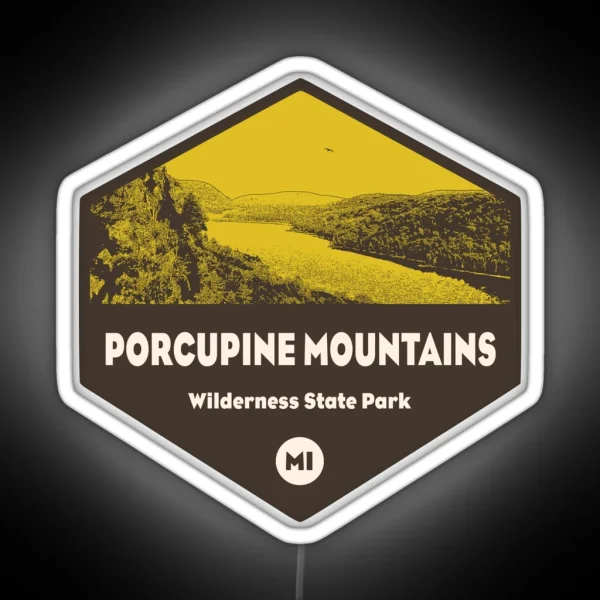 Porcupine Mountains Wilderness State Park Michigan RGB Neon Sign