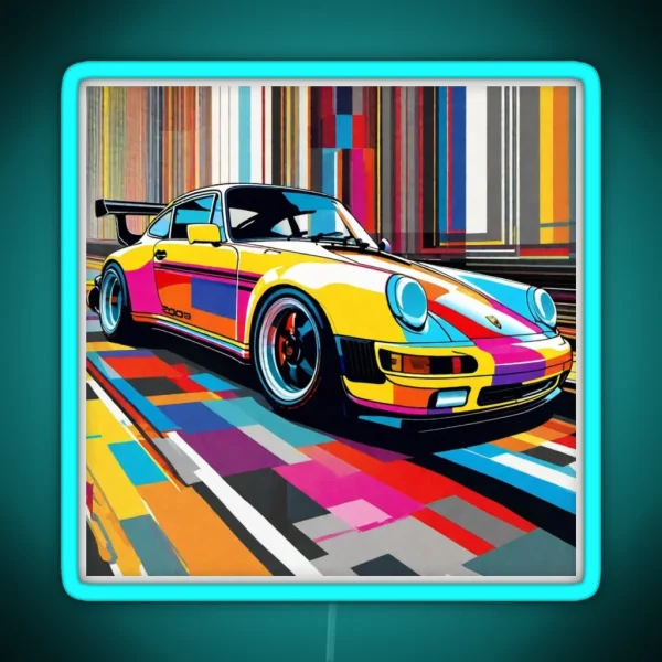 Porsche Pop Art RGB Neon Sign