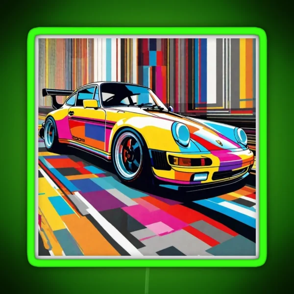 Porsche Pop Art RGB Neon Sign