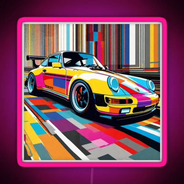 Porsche Pop Art RGB Neon Sign