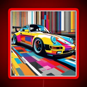 Porsche Pop Art RGB Neon Sign