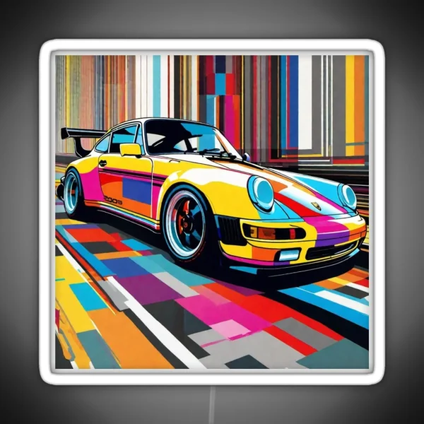 Porsche Pop Art RGB Neon Sign