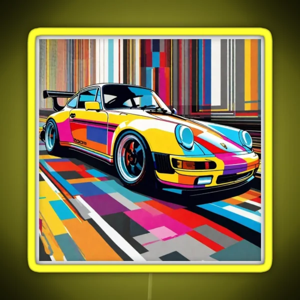 Porsche Pop Art RGB Neon Sign