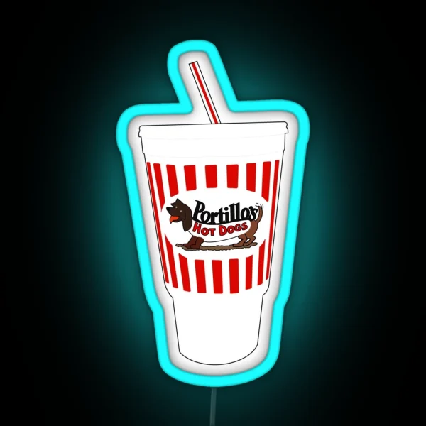 Portillo S Fountain Drink Cup RGB Neon Sign