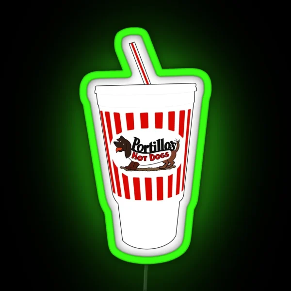 Portillo S Fountain Drink Cup RGB Neon Sign