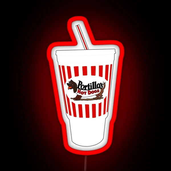 Portillo S Fountain Drink Cup RGB Neon Sign