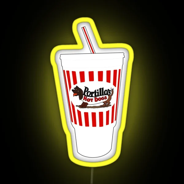 Portillo S Fountain Drink Cup RGB Neon Sign