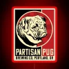 Neon Sign Featuring Partisan Pug's Dissentful Spirit in Raging Colors