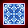 Vibrant Portuguese Azulejos with Rich Patterns and Neon RGB Lighting
