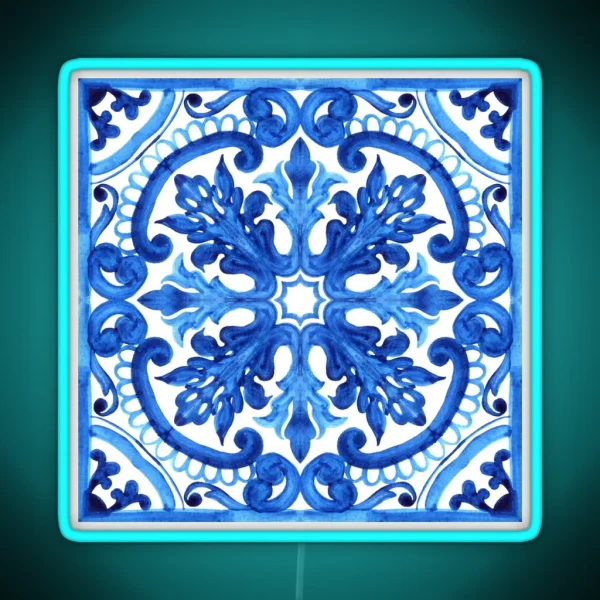 Portuguese Azulejo Tiles RGB Neon Sign