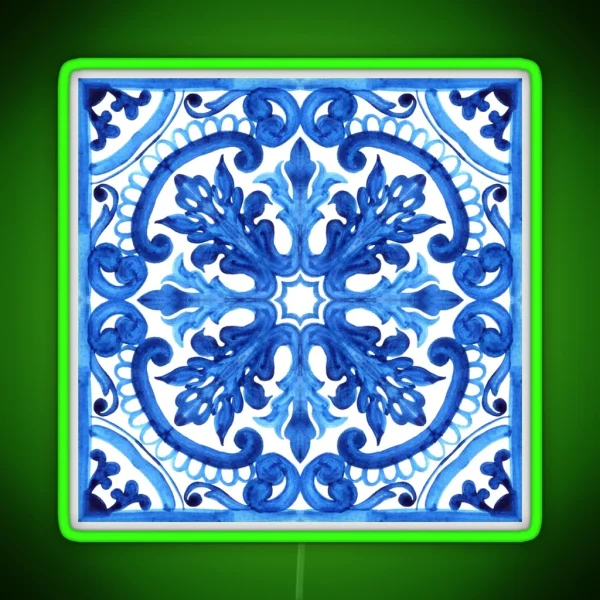 Portuguese Azulejo Tiles RGB Neon Sign