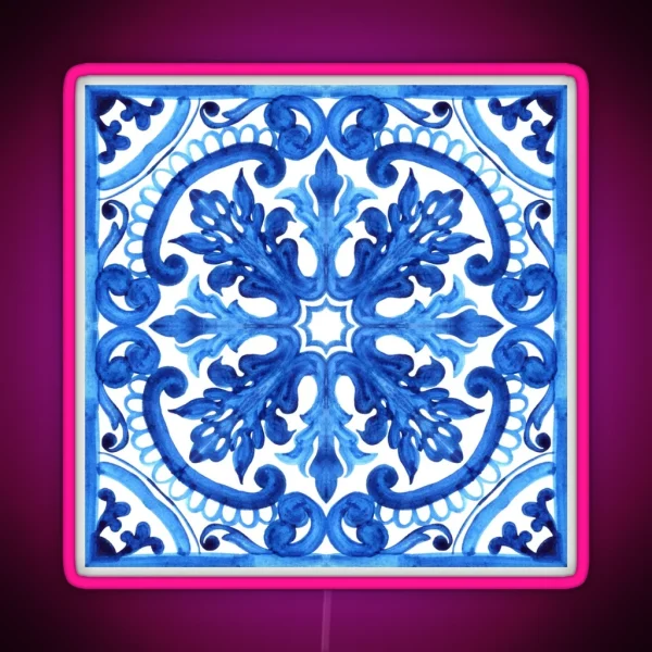 Portuguese Azulejo Tiles RGB Neon Sign