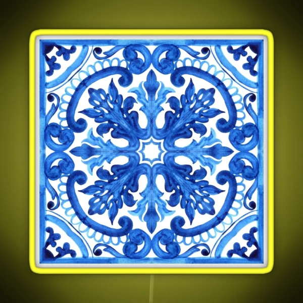 Portuguese Azulejo Tiles RGB Neon Sign