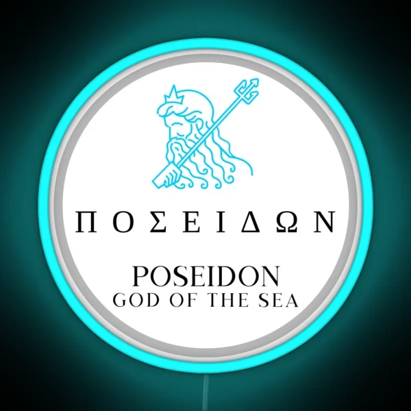 Poseidon Greek God Of The Sea Trident Mythology Design RGB Neon Sign