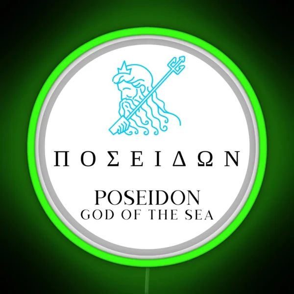 Poseidon Greek God Of The Sea Trident Mythology Design RGB Neon Sign