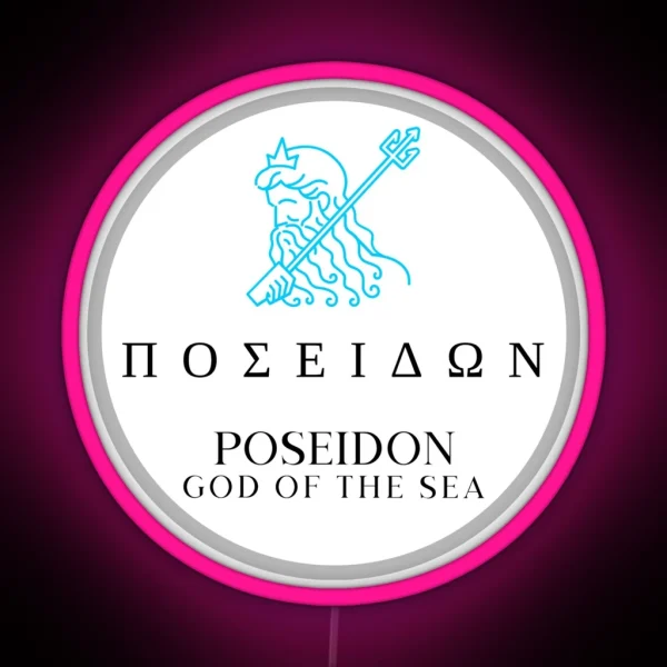 Poseidon Greek God Of The Sea Trident Mythology Design RGB Neon Sign