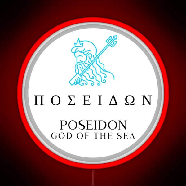 Poseidon Greek God Of The Sea Trident Mythology Design RGB Neon Sign