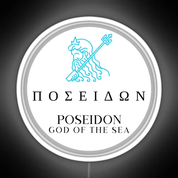 Poseidon Greek God Of The Sea Trident Mythology Design RGB Neon Sign