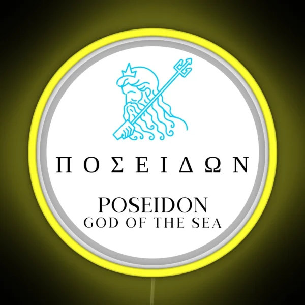 Poseidon Greek God Of The Sea Trident Mythology Design RGB Neon Sign