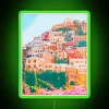 Authentic Italian Coastal Charm in Vibrant Colorful Neon Sign Decor