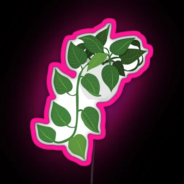 Pothos Potted Plant RGB Neon Sign