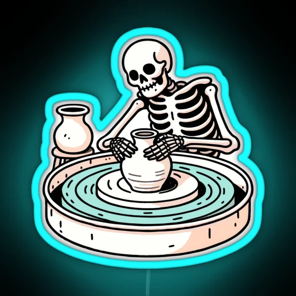 Pottery Skeleton RGB Neon Sign