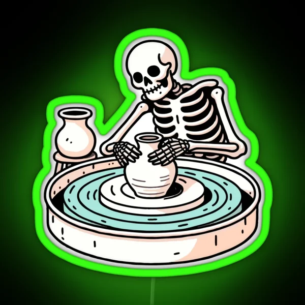 Pottery Skeleton RGB Neon Sign