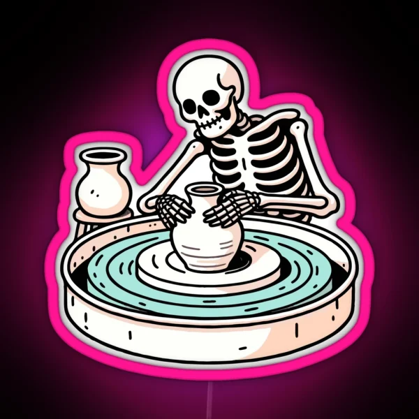 Pottery Skeleton RGB Neon Sign