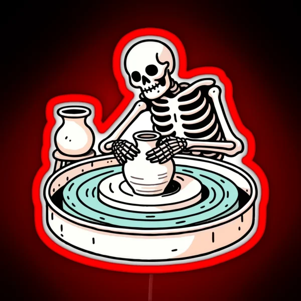 Pottery Skeleton RGB Neon Sign