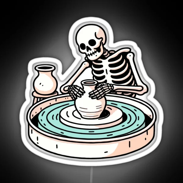 Pottery Skeleton RGB Neon Sign