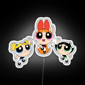 Powderpuff Girls Cartoon RGB Neon Sign