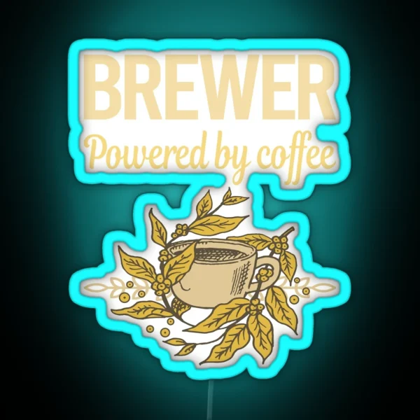 Powered By Coffee Brewer RGB Neon Sign
