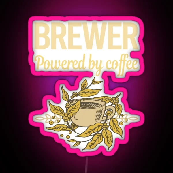Powered By Coffee Brewer RGB Neon Sign