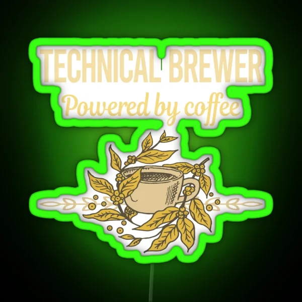 Powered By Coffee Technical Brewer RGB Neon Sign