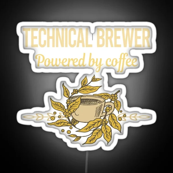 Powered By Coffee Technical Brewer RGB Neon Sign