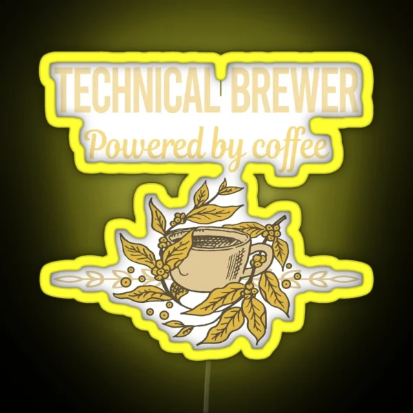 Powered By Coffee Technical Brewer RGB Neon Sign