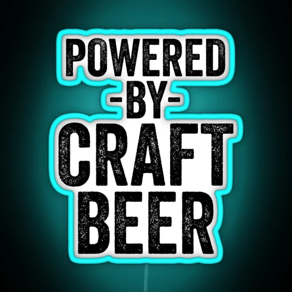 Powered By Craft Beer Drinks Cocktail Beer RGB Neon Sign