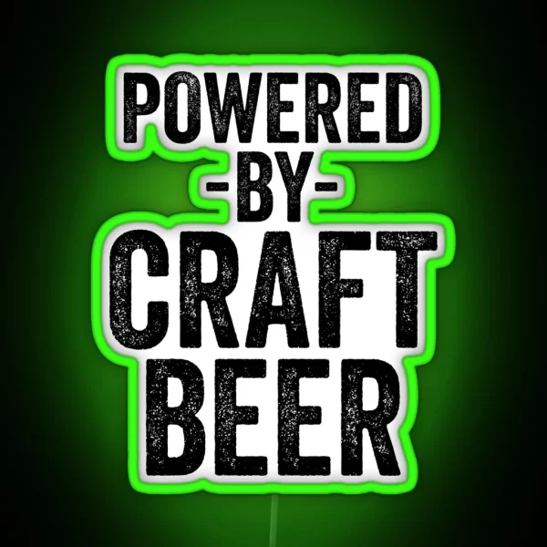 Powered By Craft Beer Drinks Cocktail Beer RGB Neon Sign