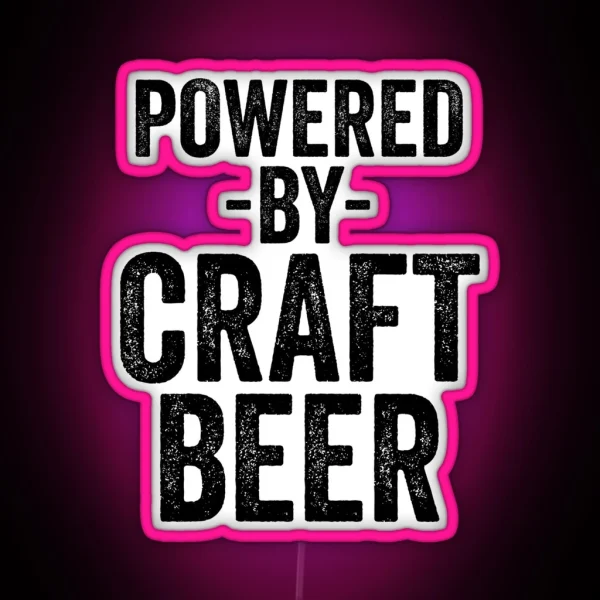 Powered By Craft Beer Drinks Cocktail Beer RGB Neon Sign