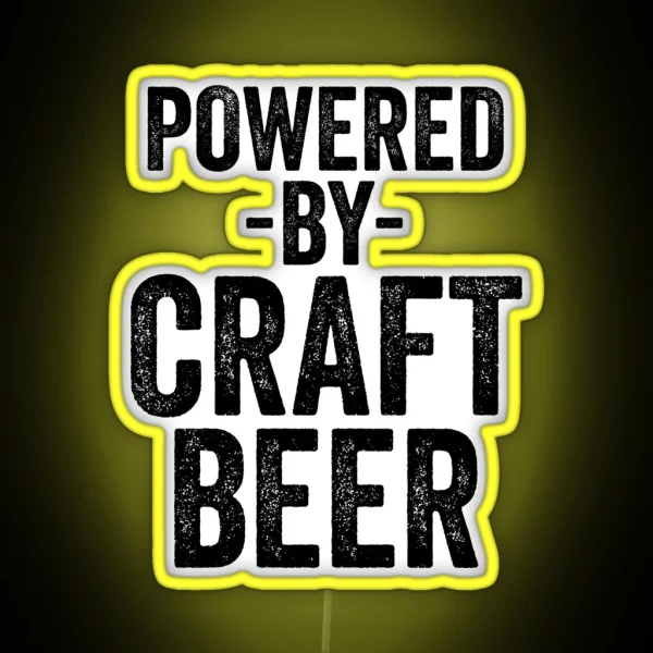 Powered By Craft Beer Drinks Cocktail Beer RGB Neon Sign