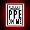 Neon led logo with RGB color options for PPE compliance.