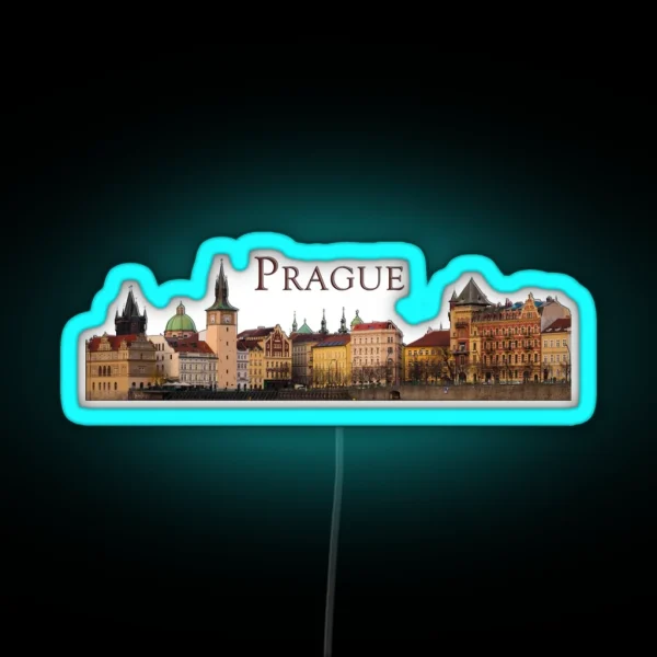 Prague Old Town Skyline RGB Neon Sign