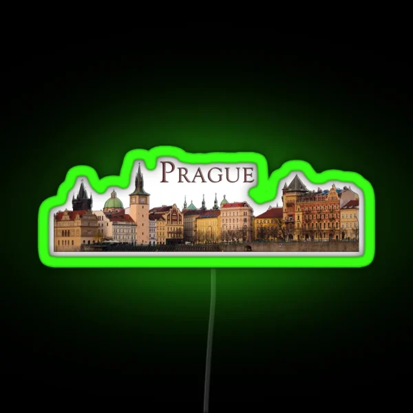 Prague Old Town Skyline RGB Neon Sign