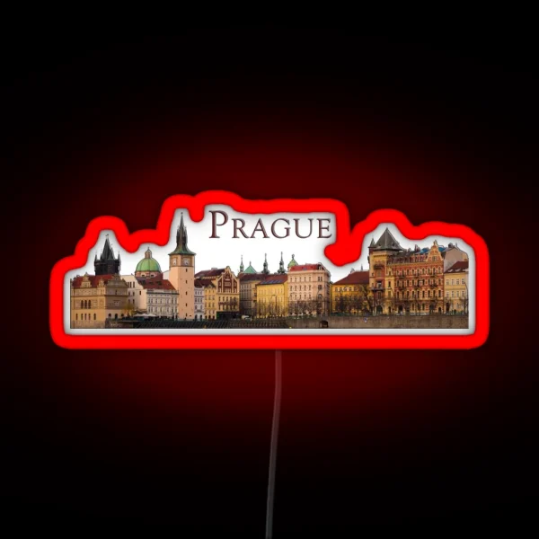 Prague Old Town Skyline RGB Neon Sign