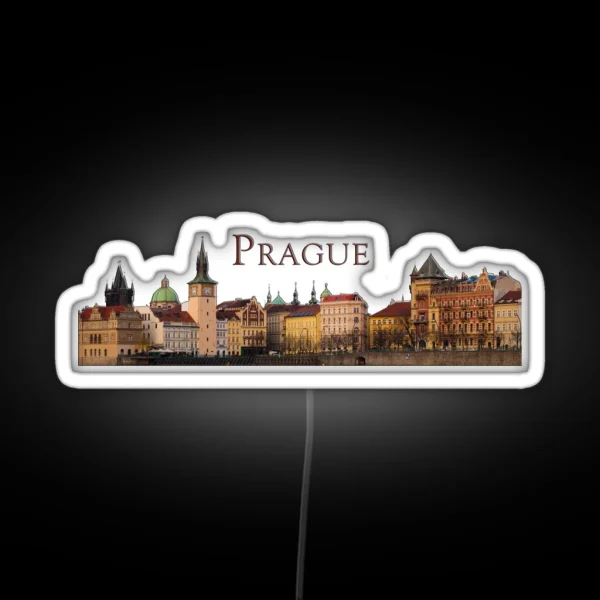 Prague Old Town Skyline RGB Neon Sign