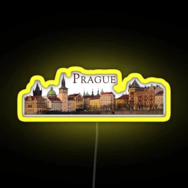 Prague Old Town Skyline RGB Neon Sign